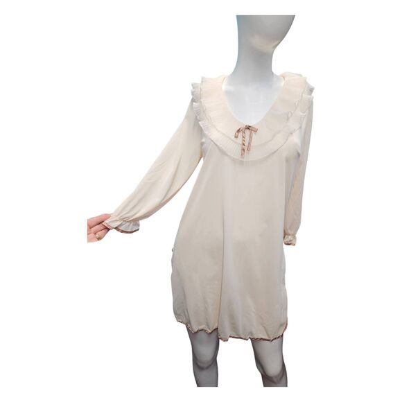 Chic Cream Ruffle Pajama Dress - Picture 2 of 10